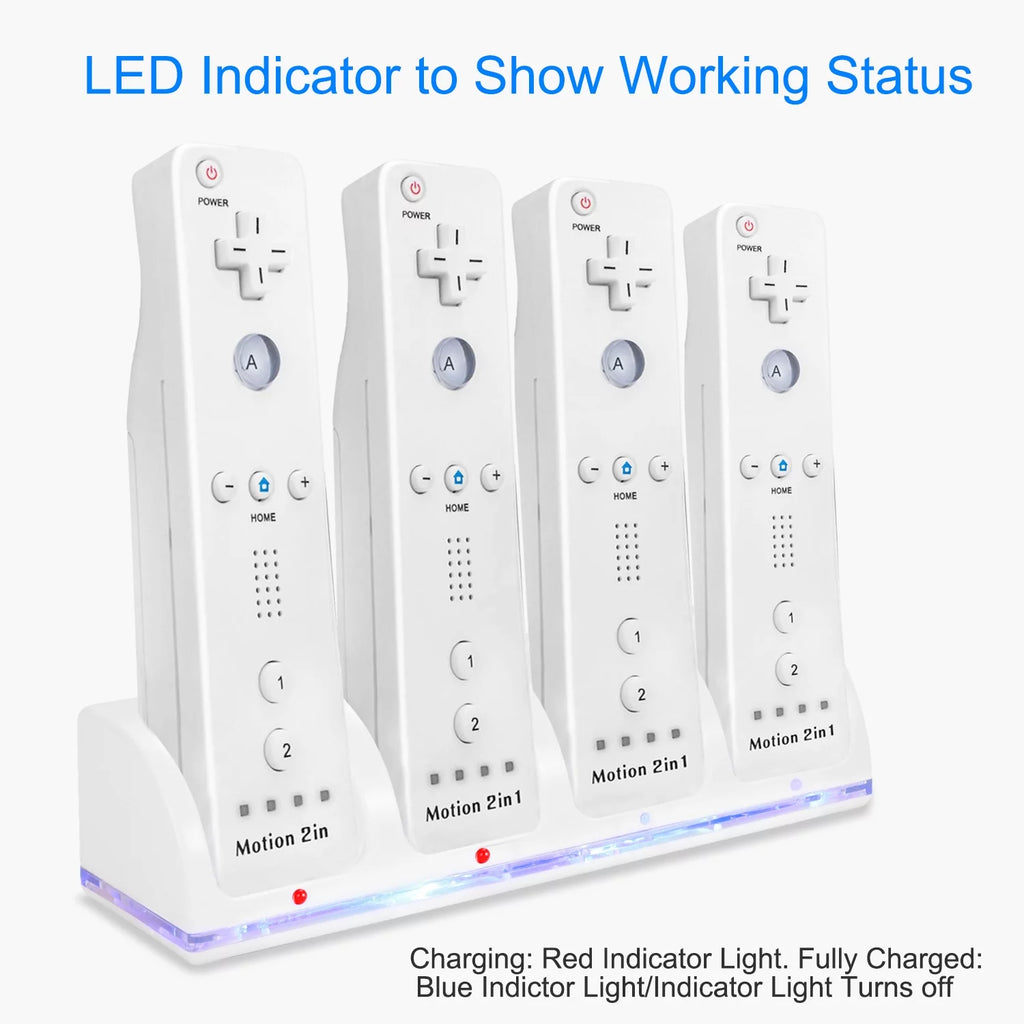 White 4 Remotes Charging Dock Game Controller Charger J267170