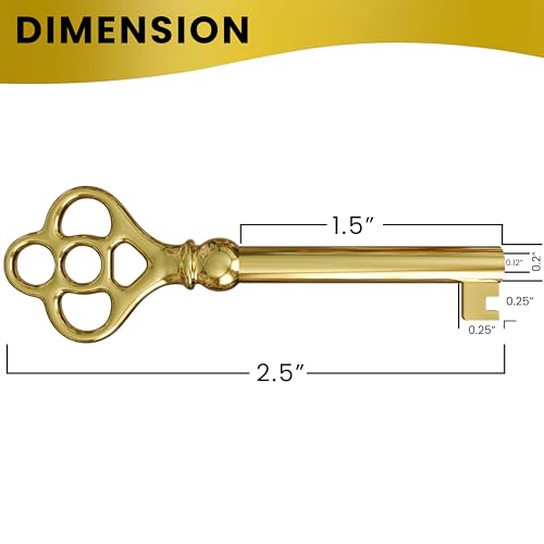Hollow Barrel Brass Plated Replacement Skeleton Key (Pack of 1) T445218