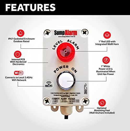 White Sump Alarm with 33ft Cable 220V W5649