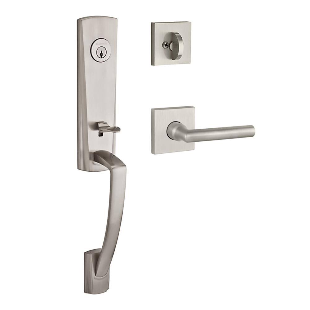 Satin Nickel Tube Lever Door Handleset R930687