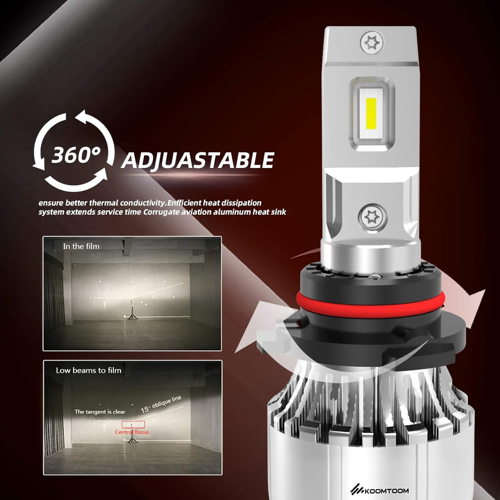 64W 12000Lm 5000K Warm White HB3 LED Headlight Bulb Conversion Kit, Pack of 2 D9284
