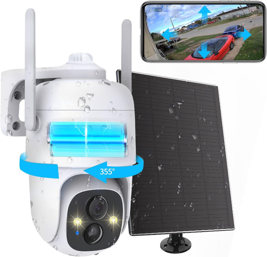 Wireless Solar Outdoor Security WiFi Camera with 360 View and IP65 Waterproof Q9155