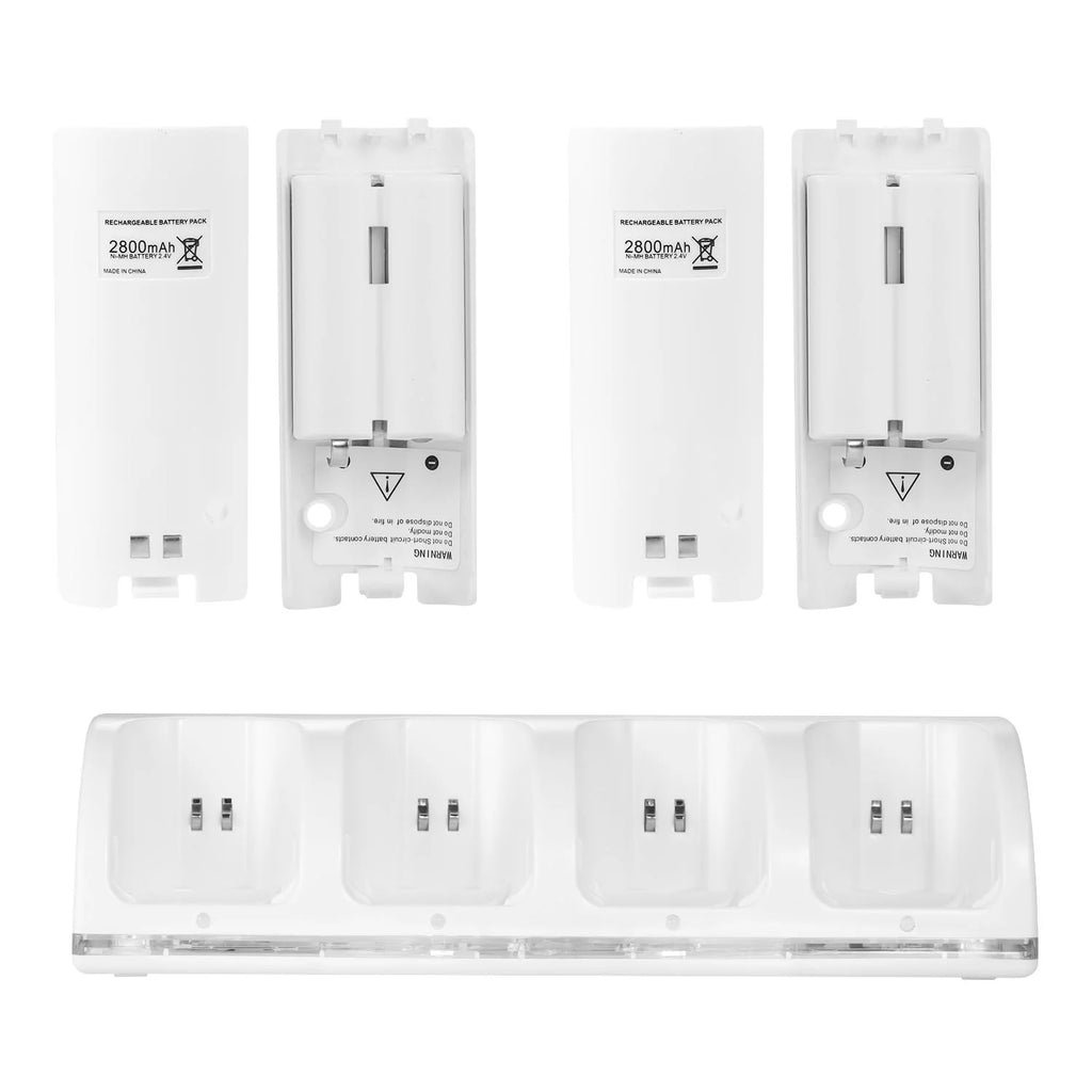White 4 Remotes Charging Dock Game Controller Charger J267170