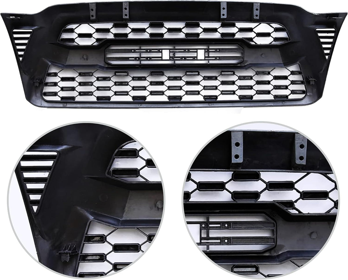 Gloss Black Front Grille with 3 Amber LED Lights D88664