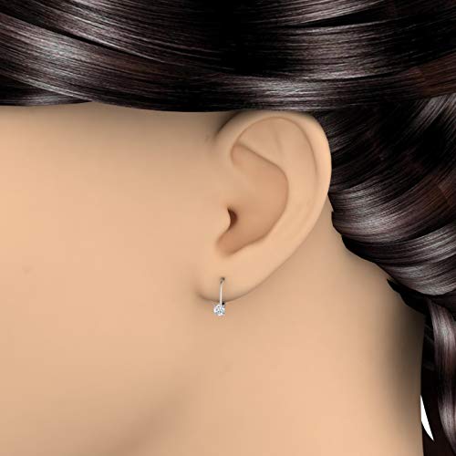 1/2 Carat Diamond Leverback Drop Earrings in 10K Gold Y759