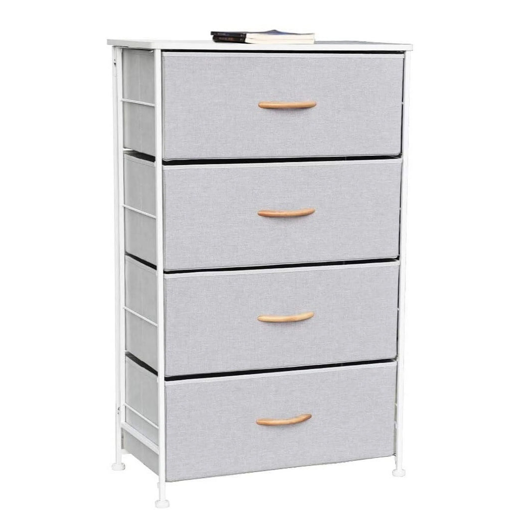 Gray 4 Drawer Fabric Storage Dresser E90085