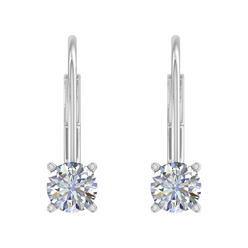 1/2 Carat Diamond Leverback Drop Earrings in 10K Gold Y759
