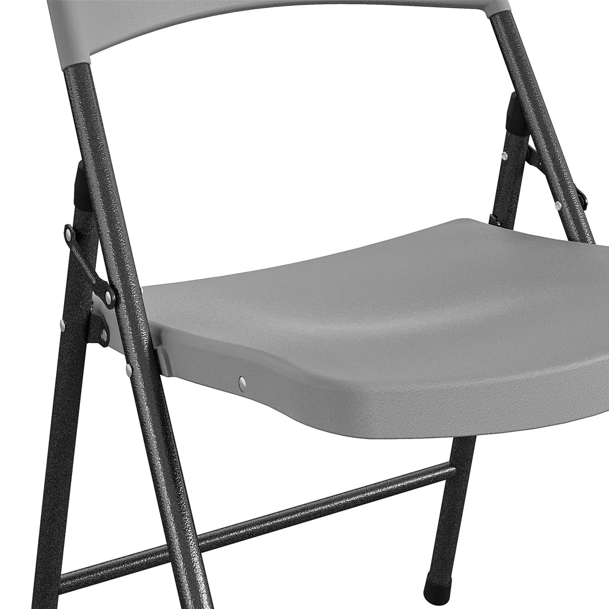 Gray 4-Pack Solid Resin Plastic Folding Chair Q594090
