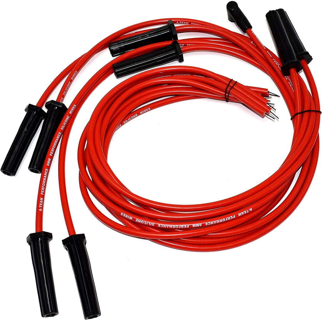 HEI Distributor, 8.0mm Spark Plug Wires, and Battery-Pigtail Harness Kit with Red Cap E237727