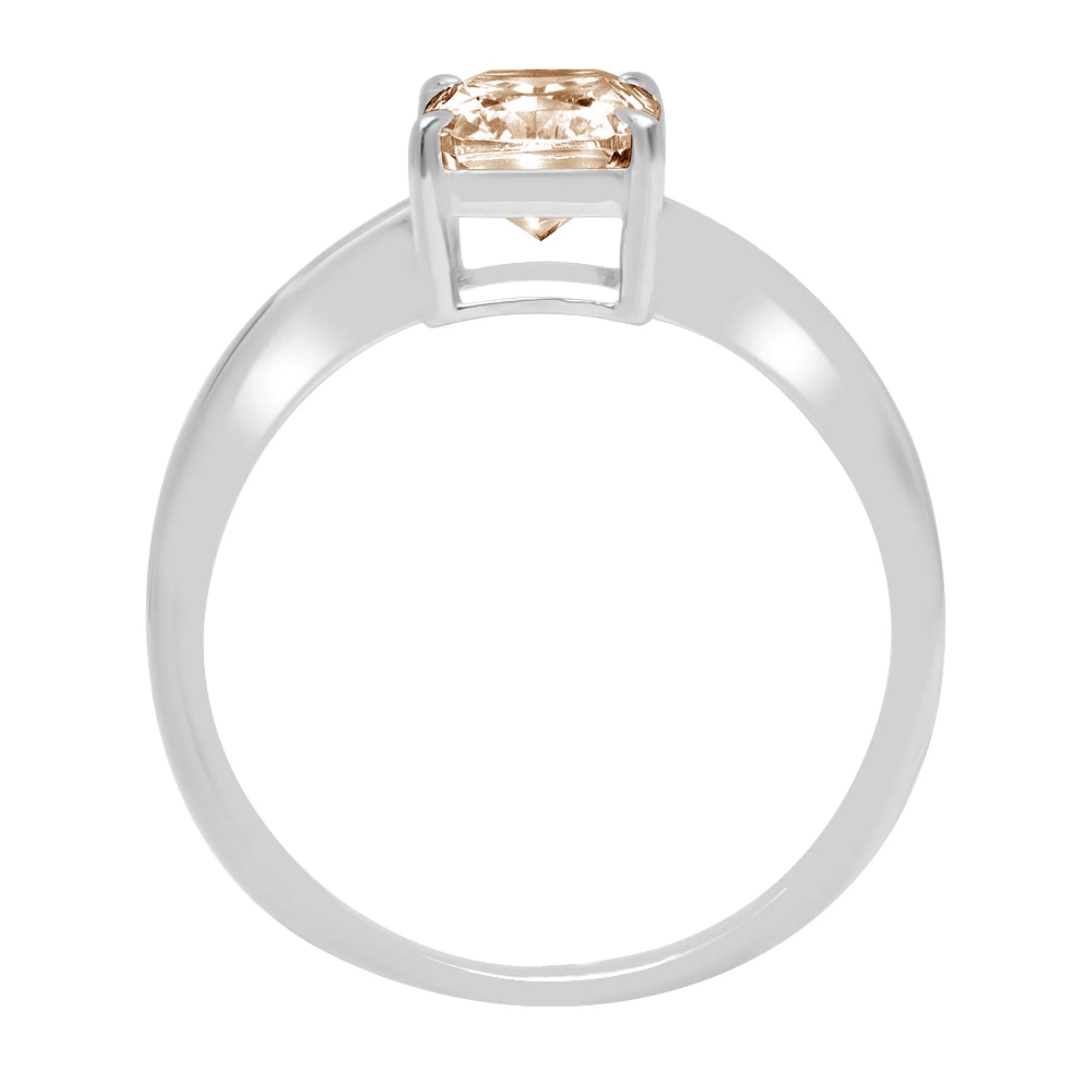 Champagne Simulated Diamond Radiant Cut Ring Size 3.75 X186390