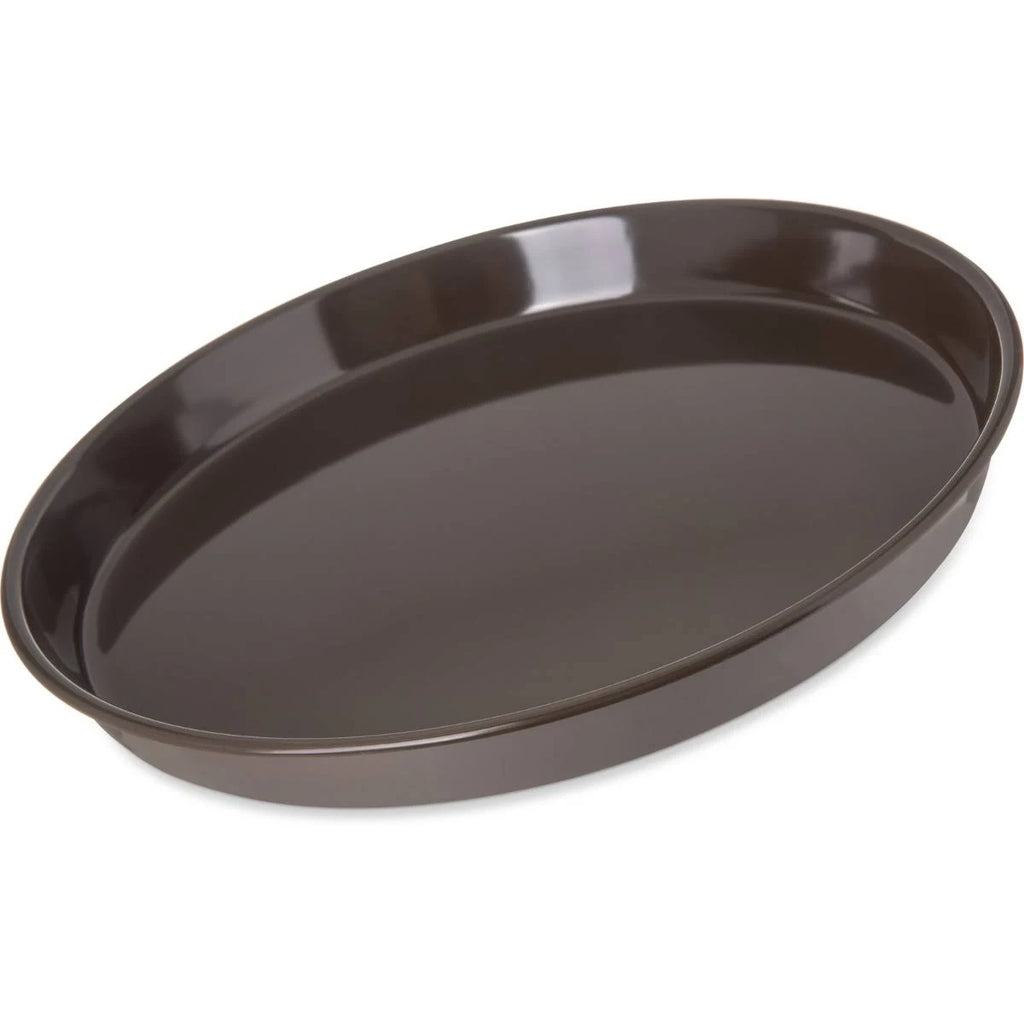 Brown 13x22 Round Melamine Serving Tray S434581