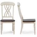 Antique Oak Wood and Distressed White Dining Side Chair (Set of 2) F5679