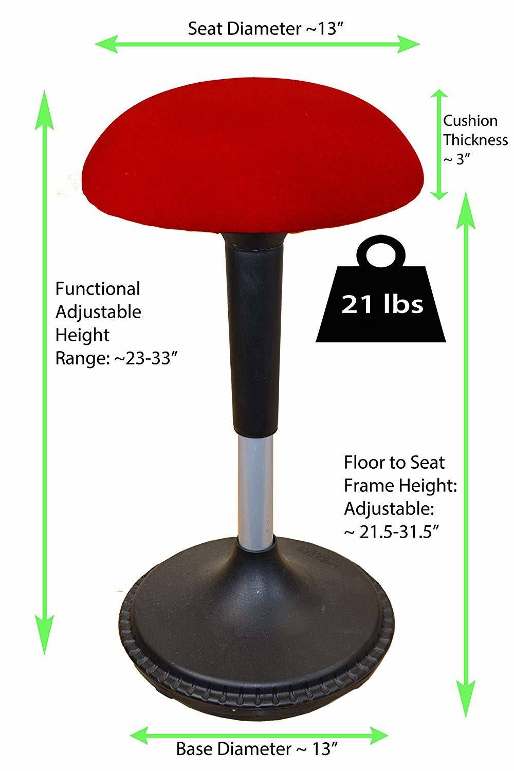 Wobble Stool 2, Tall Adjustable Height Active Sitting Office Chair Swivel Stool O868