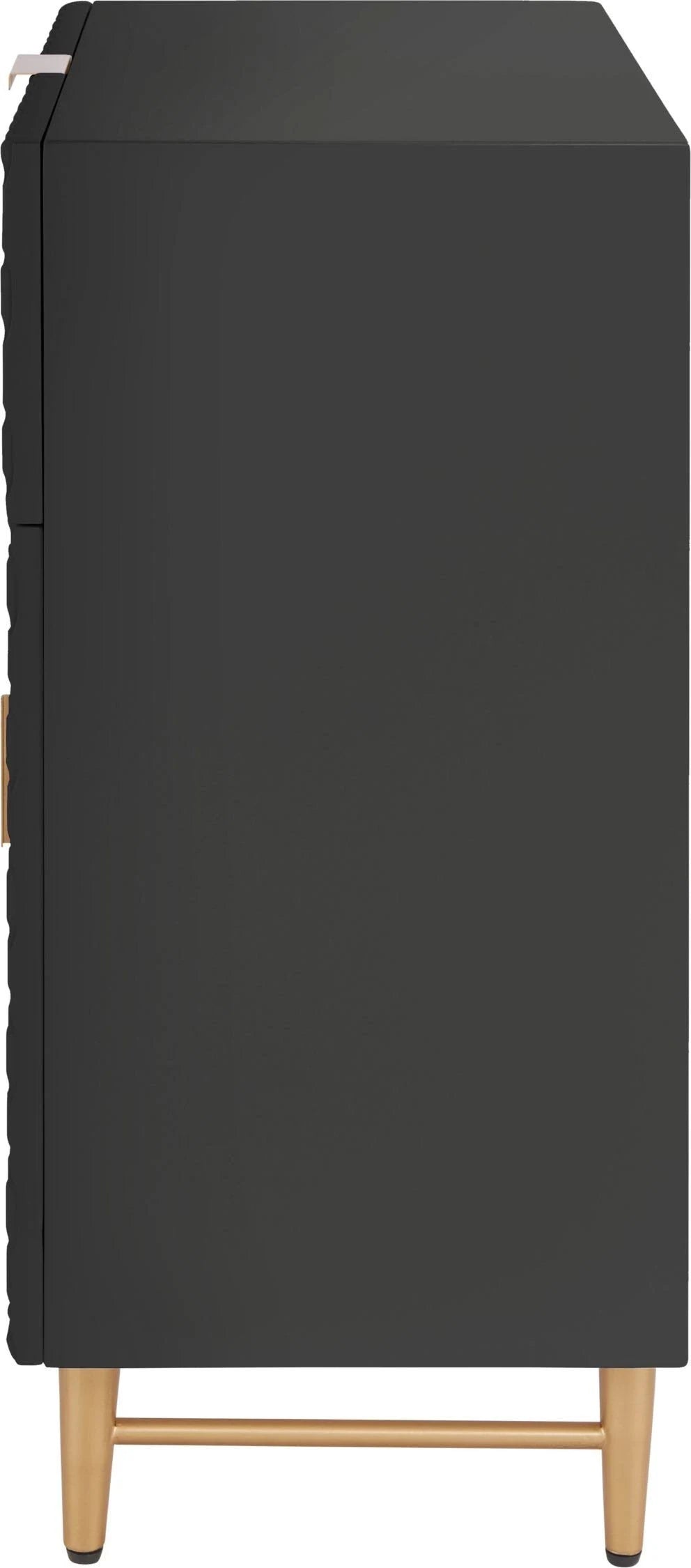 Glossy Black 1-Drawer Small Cabinet Q365