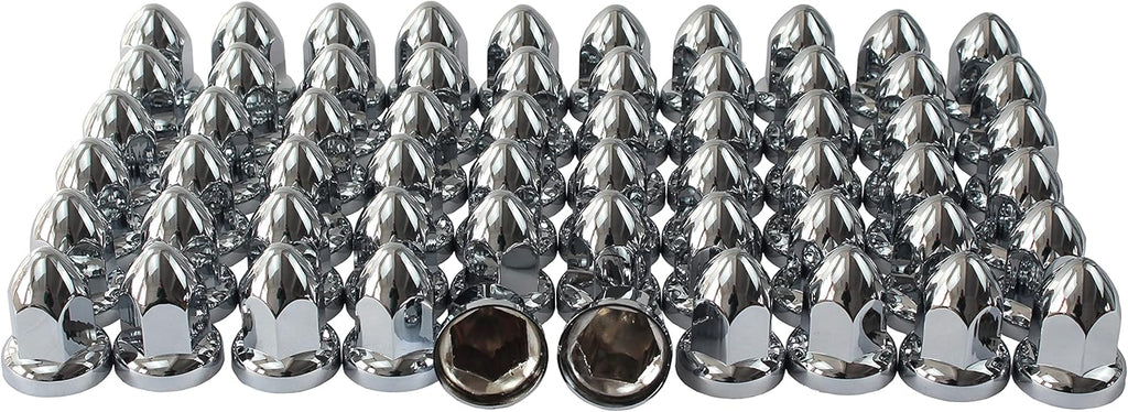33mm Chrome ABS Plastic Lug Nut Covers with Flange for Semi Truck (60) D32139