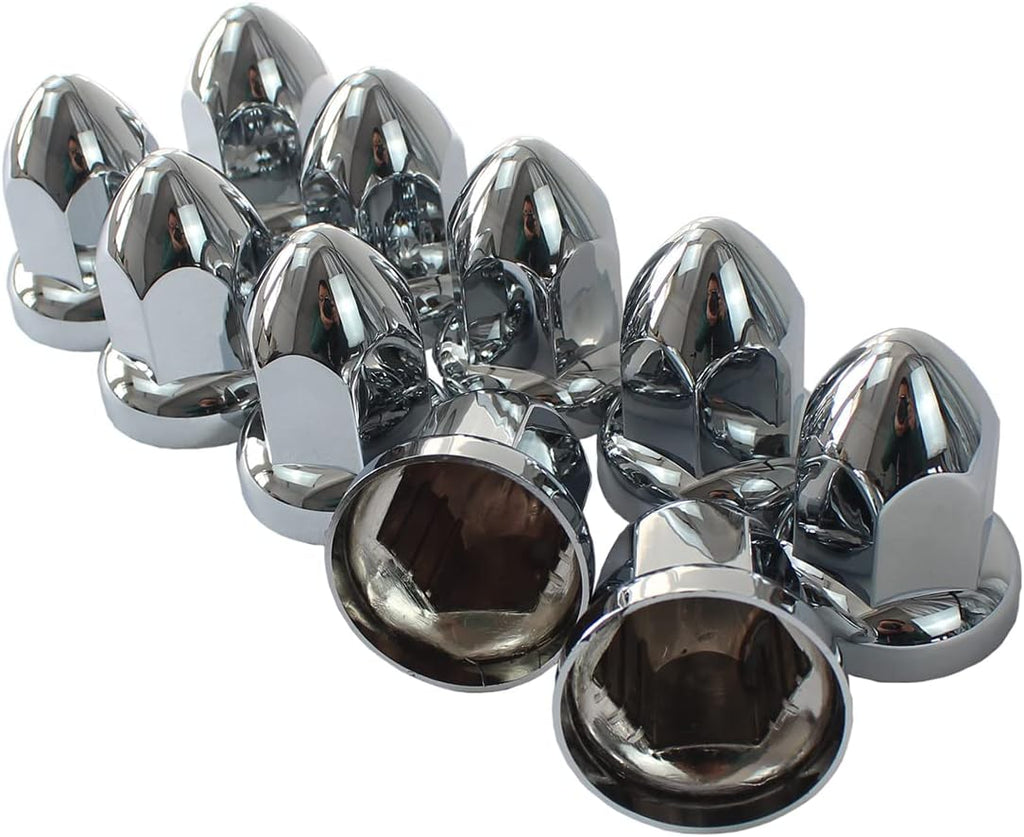 33mm Chrome ABS Plastic Lug Nut Covers with Flange for Semi Truck (60) D32139