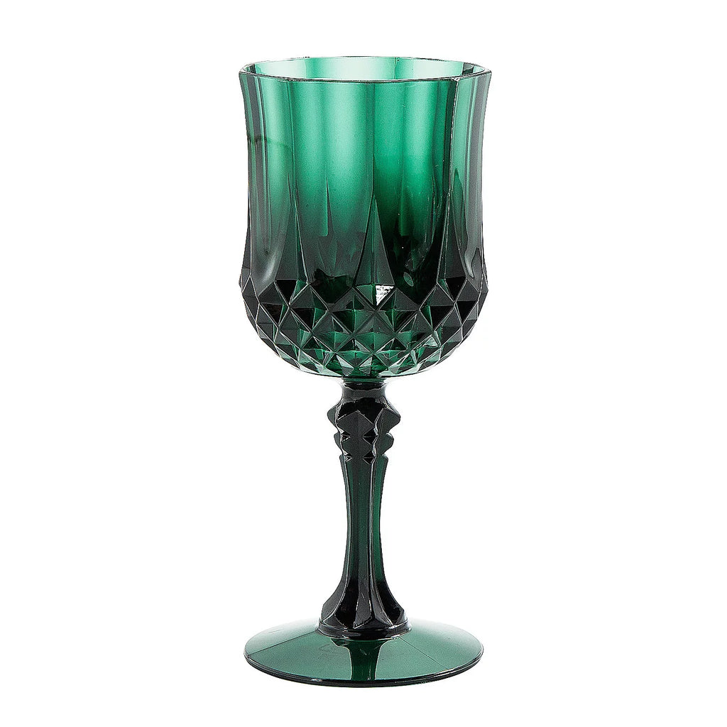 Green Plastic Wine Glasses 12 Count P9950