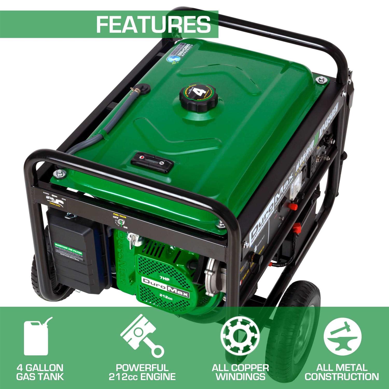 Dual Fuel 4850 Watt Electric Start Portable Generator P282