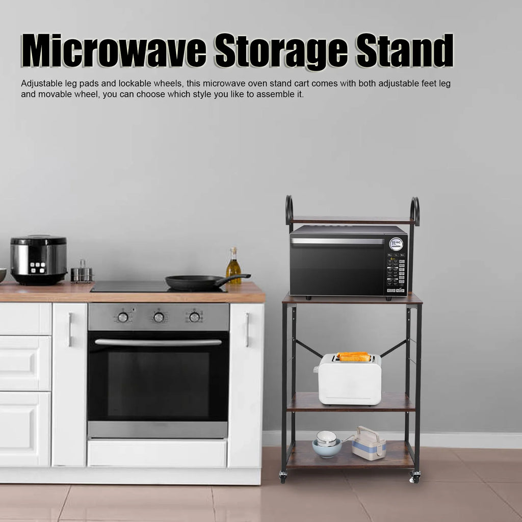 Microwave Storage Stand with Wheels Utility Shelf A23452