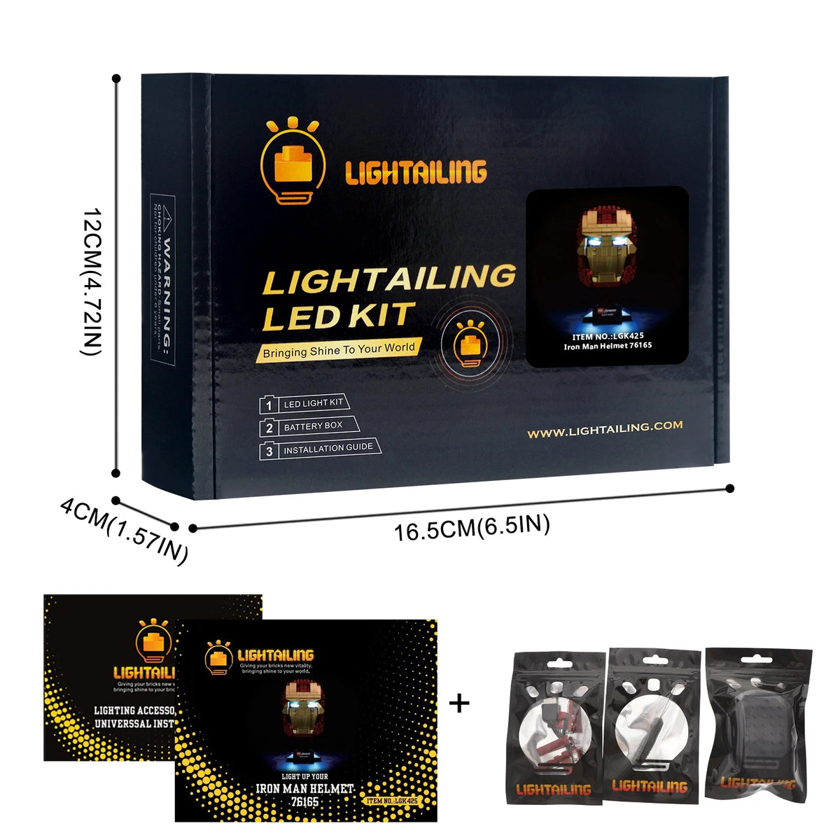 LED Lighting Set for Iron Man Helmet Building Blocks Model K9617