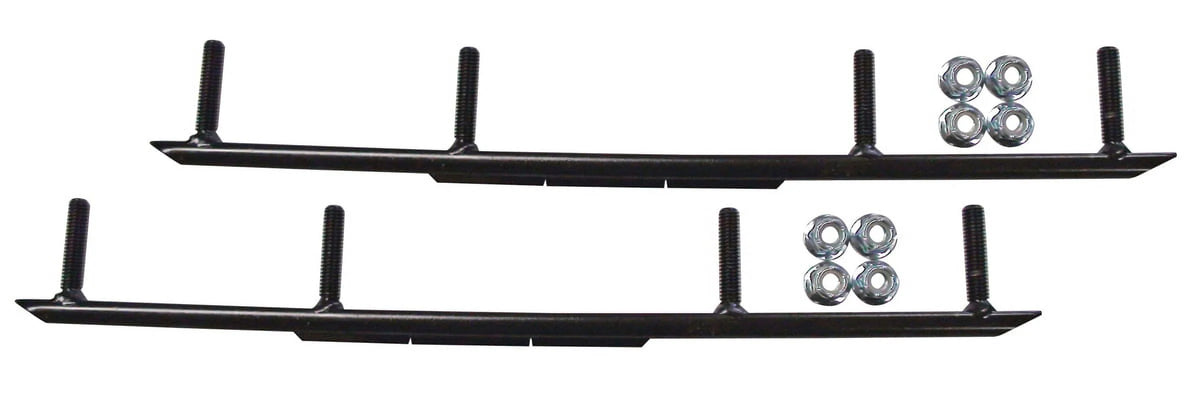 Yellow XT Snowmobile Skis with 10" Round Bars Complete Kit G120