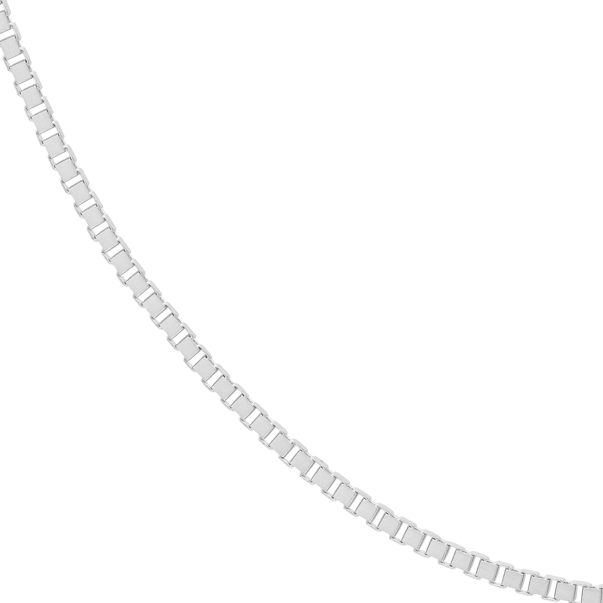 14K White Gold 22" Box Chain Necklace with Lobster Lock T946