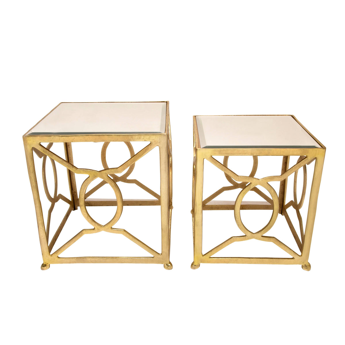 Gold Square Metal Side Tables N6515