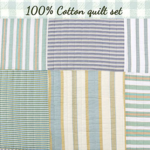 100% Cotton Reversible Patchwork Quilt Bedding Set Queen-3 Piece T1786