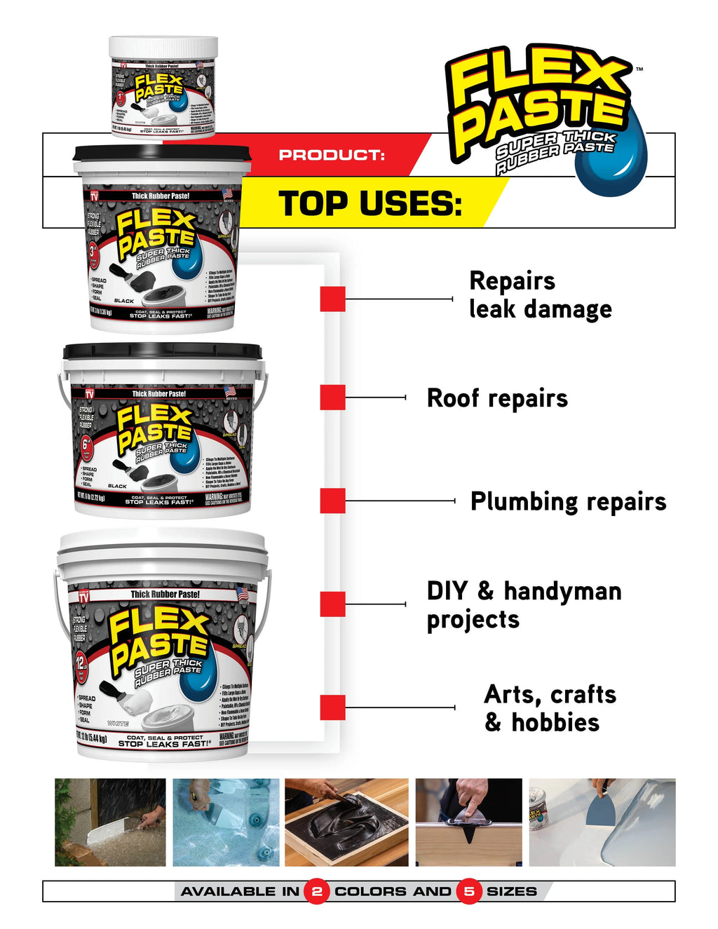 White Super Thick Rubberized Paste, 3 lb D587356