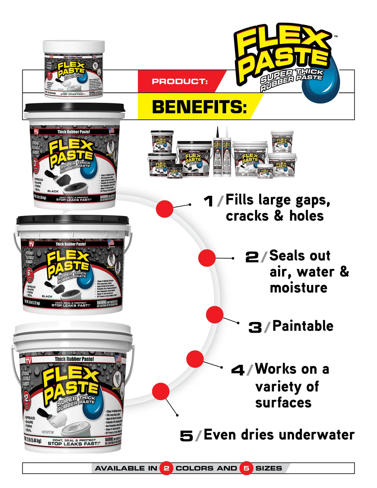 White Super Thick Rubberized Paste, 3 lb D587356
