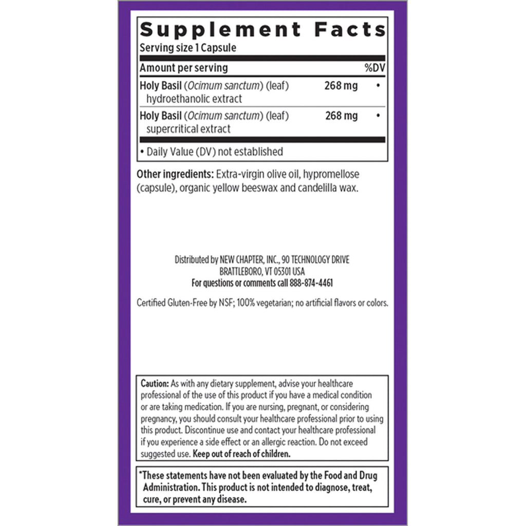 Holy Basil Force Vegetarian Liquid Capsules, 30 Ct U9002