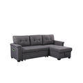 Gray Reversible Sleeper Sofa Storage Chaise with USB Charging Ports G2367
