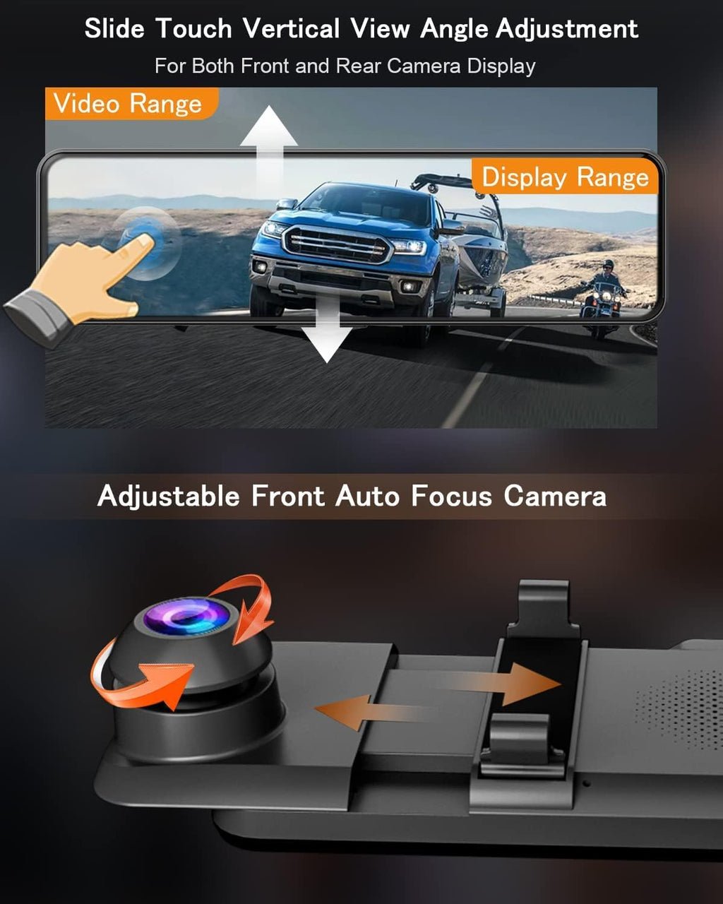 11 Rear View Mirror Dash Cam 1080P Dual Dash Camera Waterproof Backup Camera U331