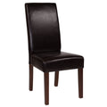 Brown LeatherSoft Parsons Chair with Mahogany Legs Y233188
