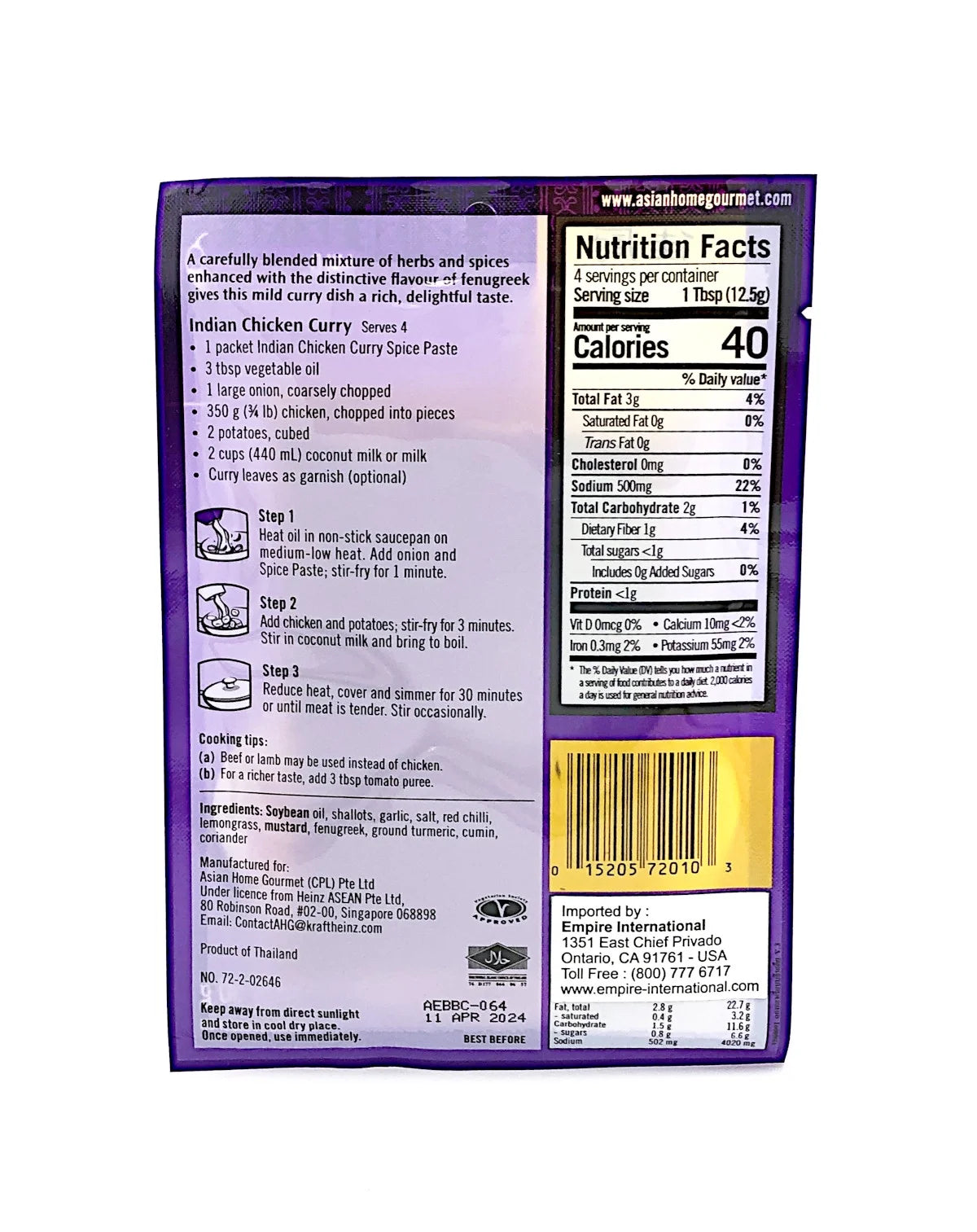 Chicken Curry Madras Curry Pack of 12 Units L240978