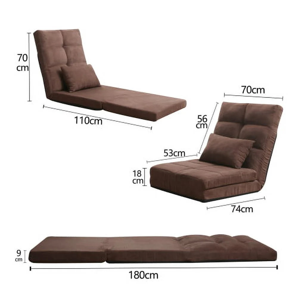 Triple Fold Down Sofa Bed with One Pillow, 5 Reclining Position R147309