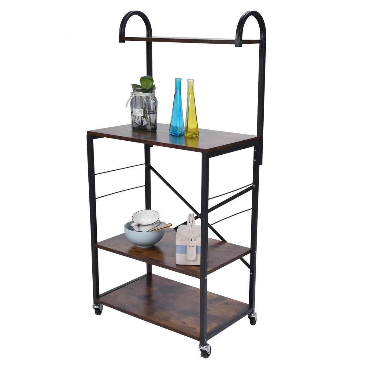 Microwave Storage Stand with Wheels Utility Shelf A23452