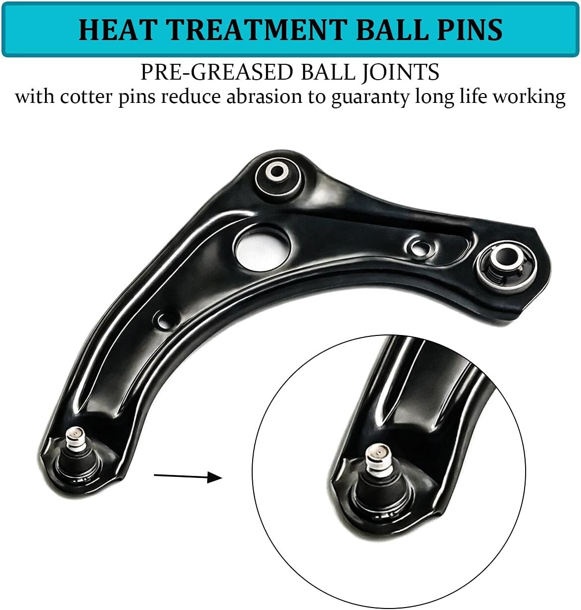 Front Lower Control Arm and Ball Joint for 2012-2017 Nissan Versa B387