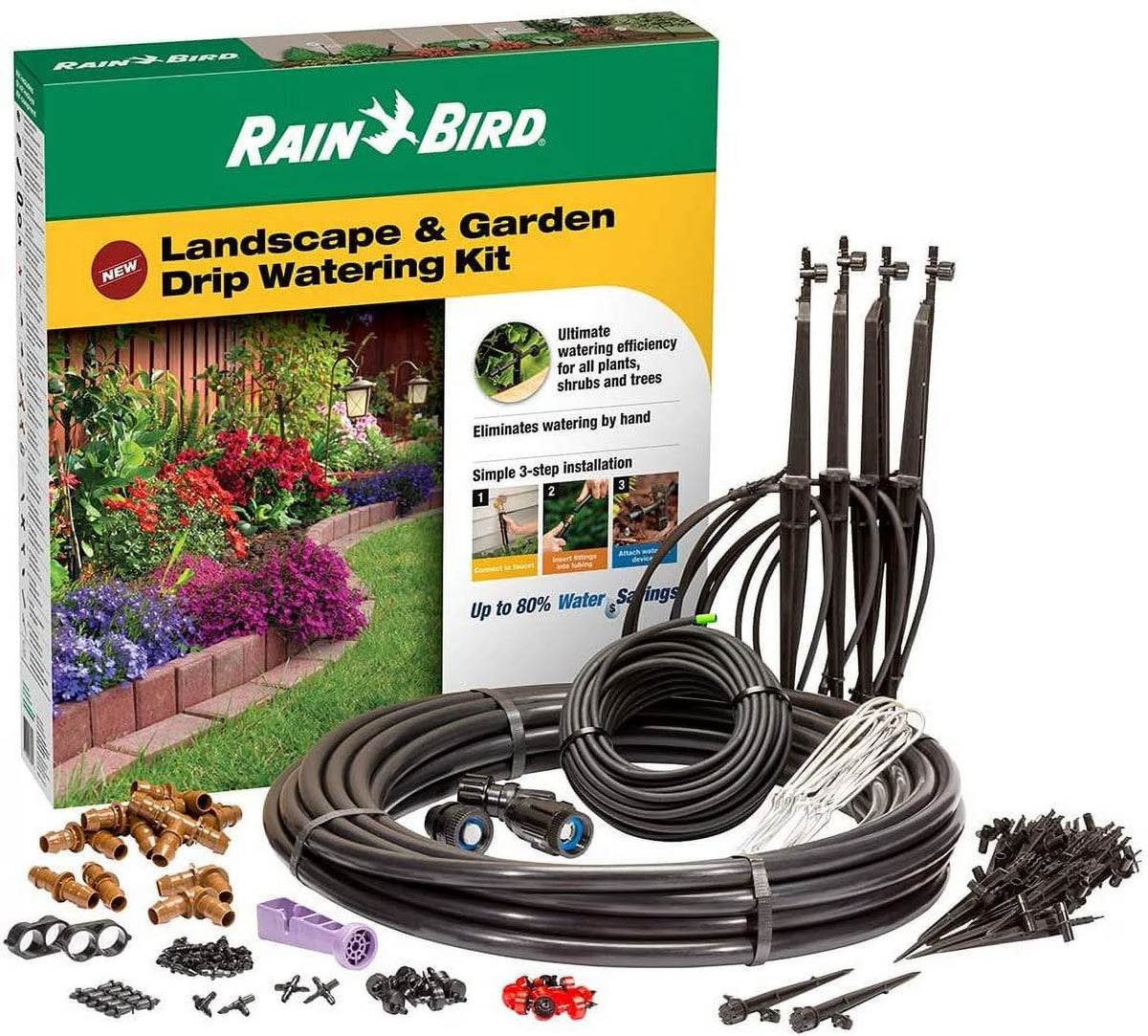 Drip Irrigation Watering Kit with Drippers, Micro-Bubblers and Micro-Sprays Z947426