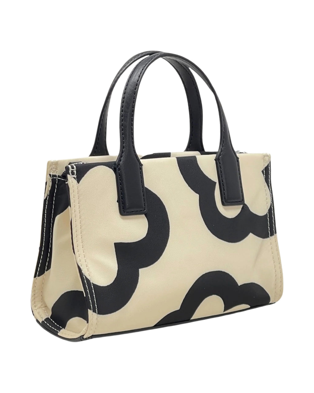French Cream Printed Nylon Mini Tote Crossbody Bag F490