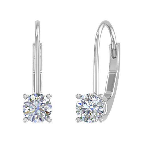 1/2 Carat Diamond Leverback Drop Earrings in 10K Gold Y759