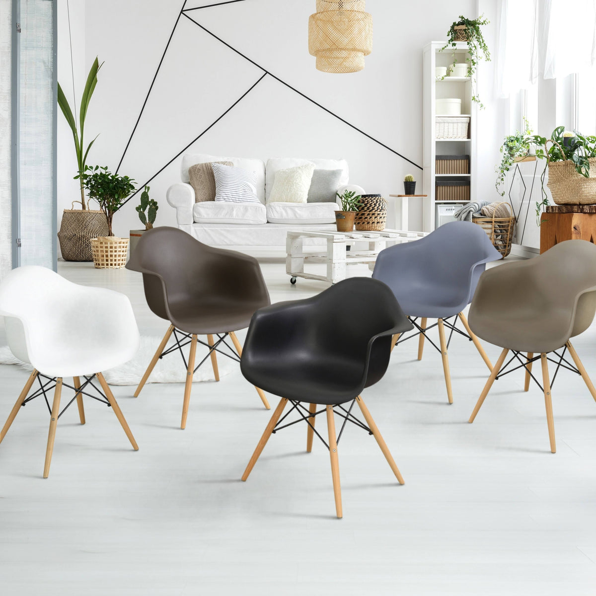 Dark Brown Plastic Dining Chairs (Set of 2) U5873