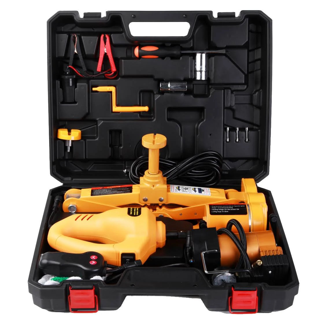 12V Electric Car Floor Jack Set 3T with Wrench & Tire Inflator Pump H9489