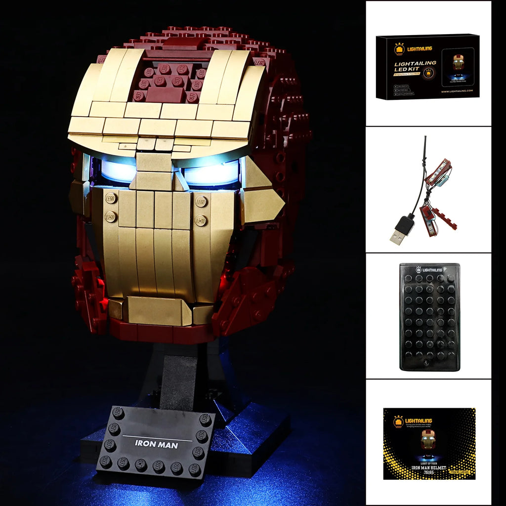 LED Lighting Set for Iron Man Helmet Building Blocks Model K9617