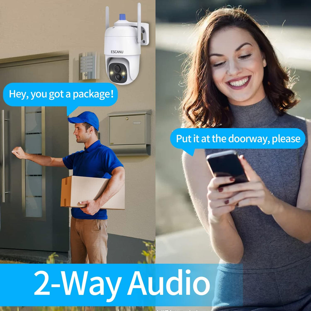 Wireless Solar Outdoor Security WiFi Camera with 360 View and IP65 Waterproof Q9155