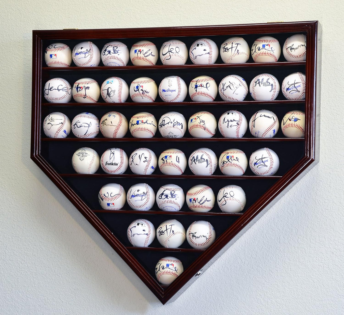 Cherry Baseball Ball Display Case Cabinet Holder Rack O11362