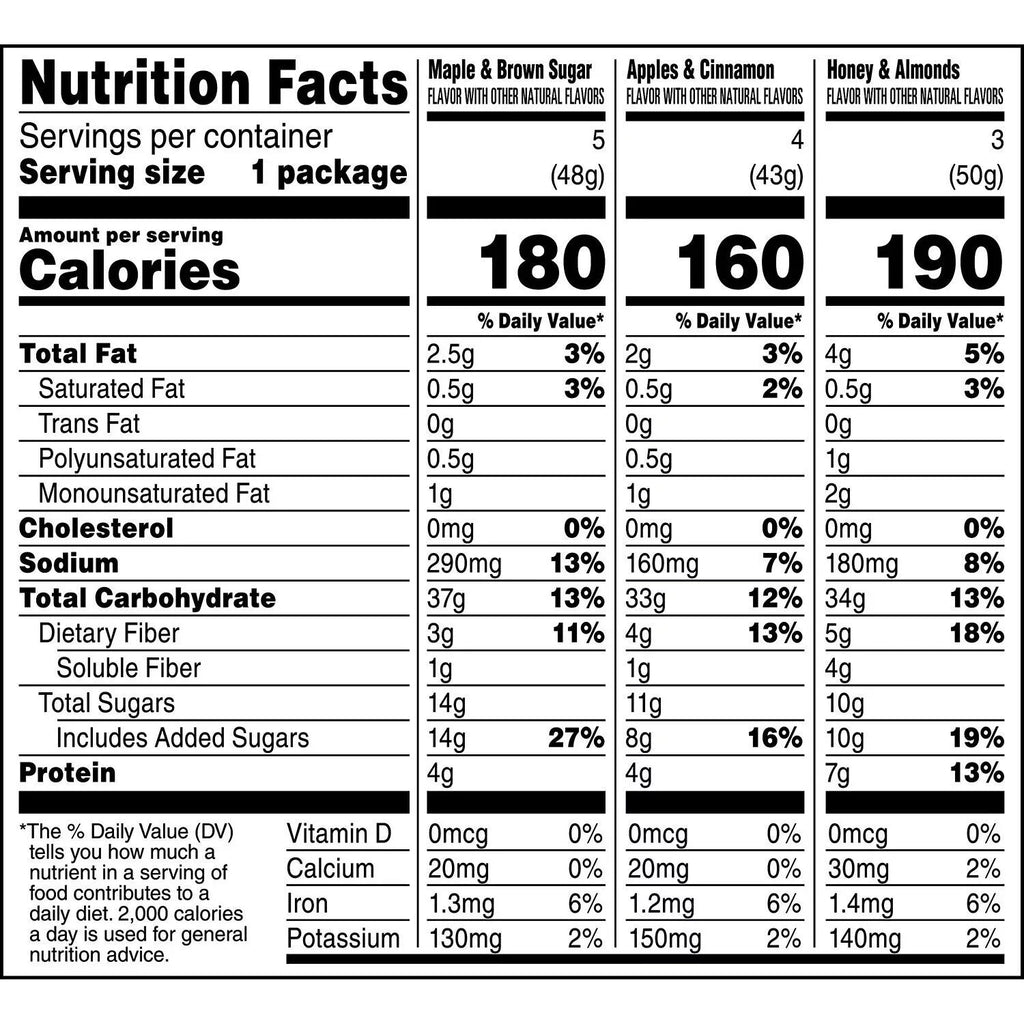 1.68 oz 12 pk Instant Oatmeal Variety Pack X9709