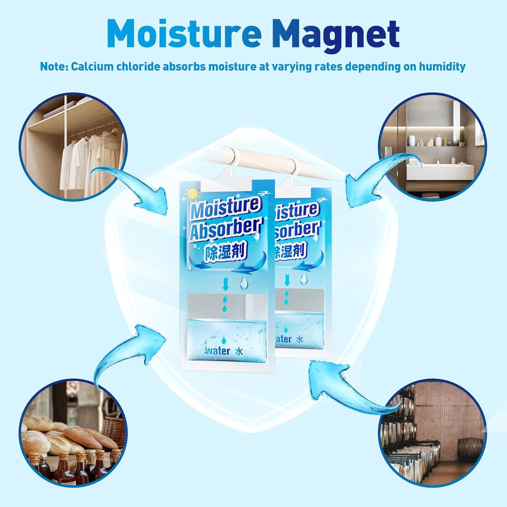10 Packs Fragrance Free Moisture Absorber Packets, 500ml Each X671718