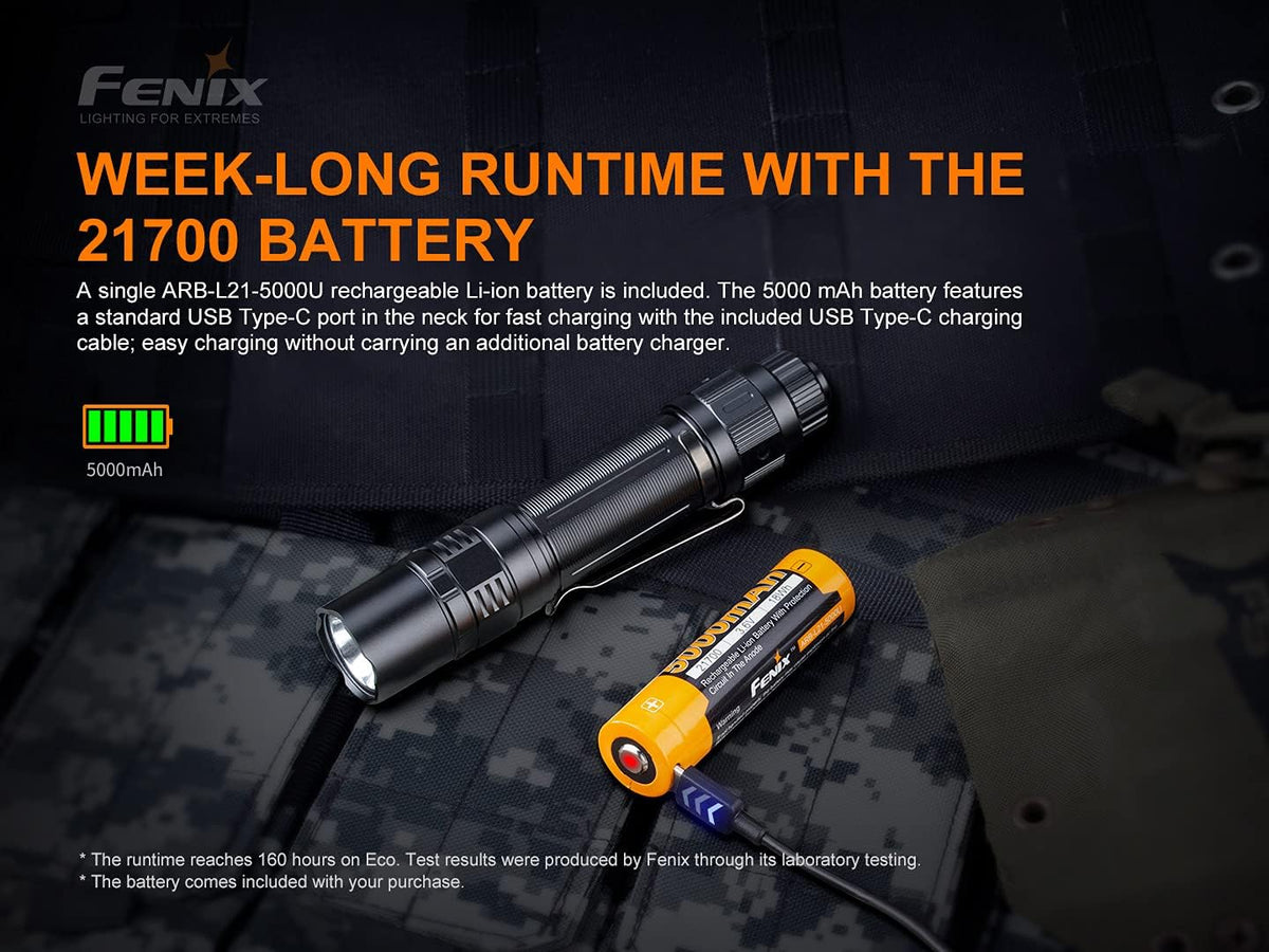 Tactical Flashlight with 5000mAh USB-C Rechargeable Battery G99211