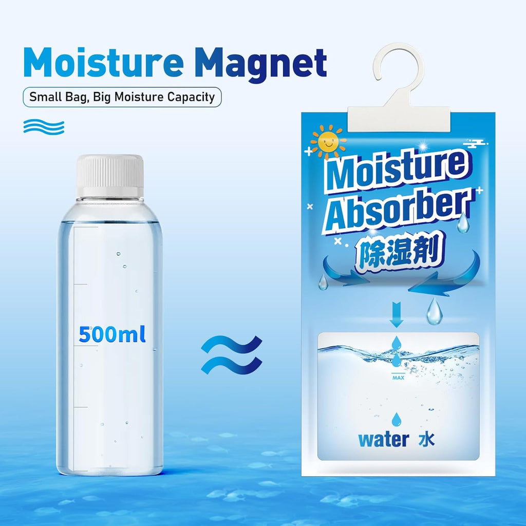 10 Packs Fragrance Free Moisture Absorber Packets, 500ml Each X671718